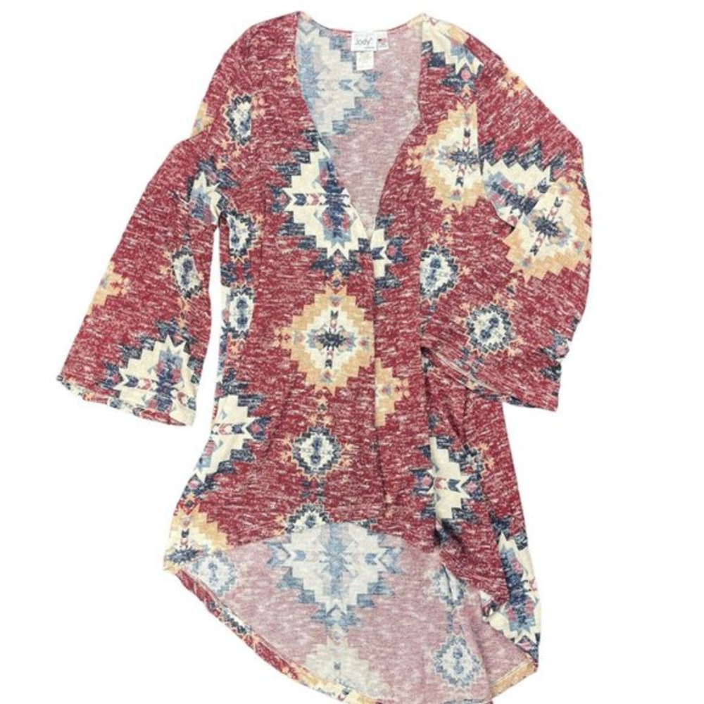 Jody California Open Front Lightweight Cardigan USA Women’s Size Large‎ Aztec